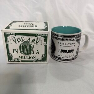 One in a Million Mug Million Dollar Bill‎ Benjamin Franklin Teal Inside
